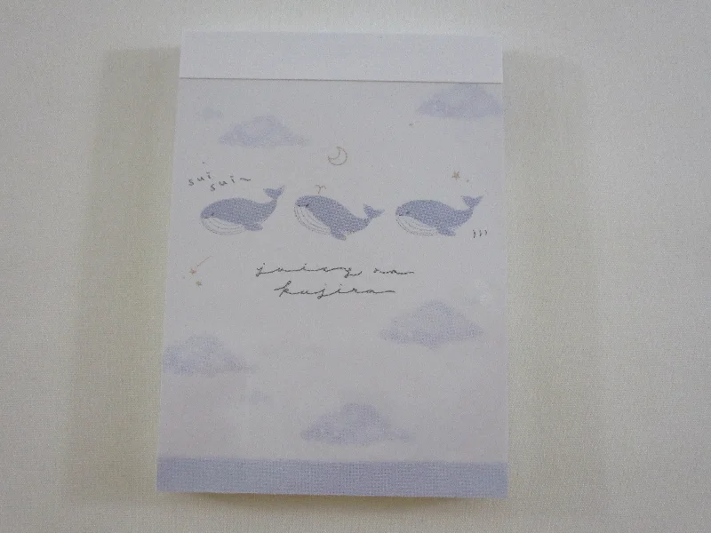 Cute Kawaii Kamio Whale Fish Ocean Sea juicy na Mini Notepad / Memo Pad - Stationery Designer Paper Collection