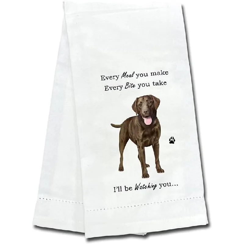 E & S Pets : "Every Meal You Make" Kitchen Towel -Chocolate Labrador