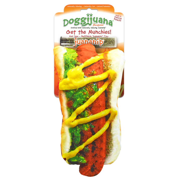 Doggijuana Get the Munchies Refillable Hot Dog Toy