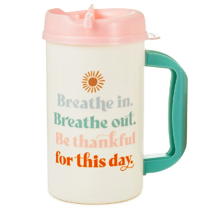 Hallmark : Breathe and Be Thankful Water Jug 36oz.