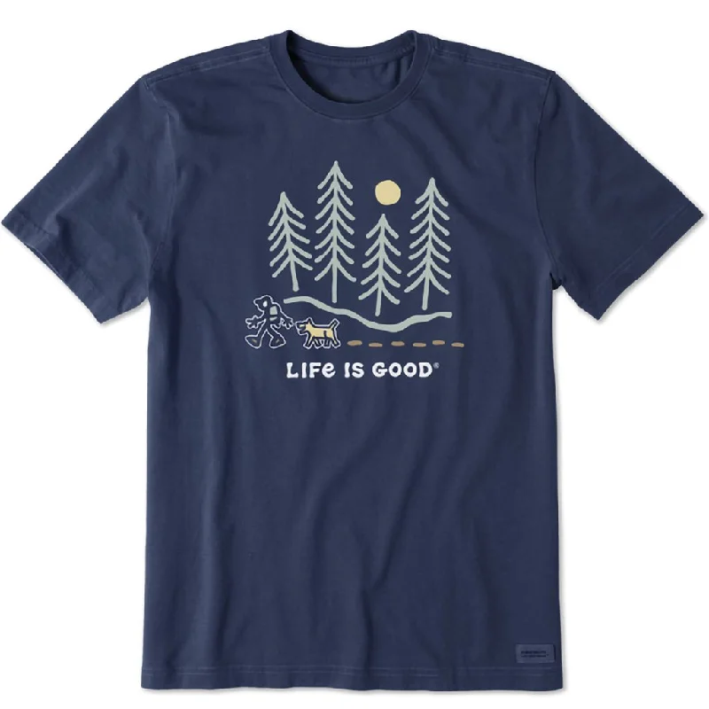 Life Is Good : Men's Hiking through the Woods Short Sleeve Tee