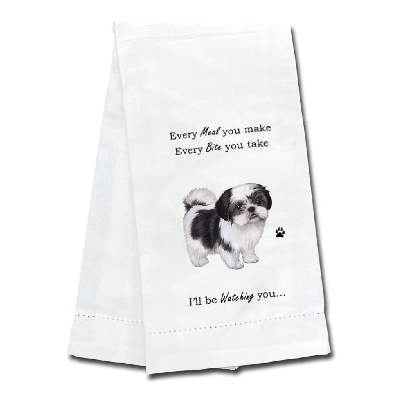 E & S Pets : "Every Meal You Make" Kitchen Towel -Shih Tzu Black/White