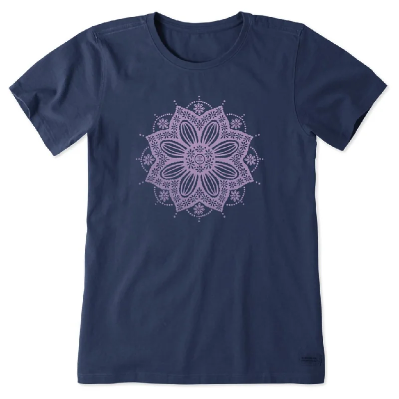 Life Is Good : Women's Women's Crochet Mandala Daisy Crusher Tee