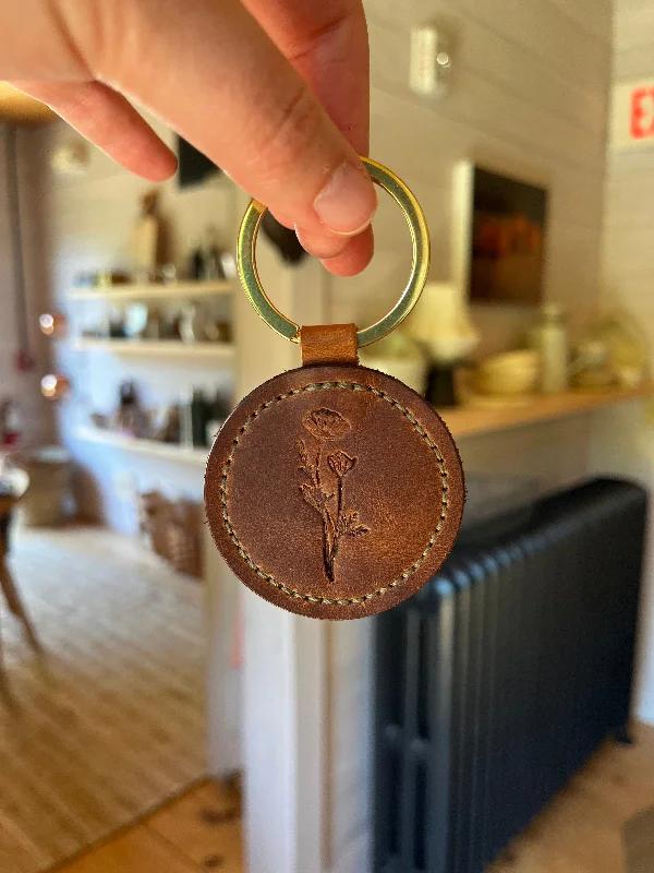 Hand Stitched Leather Keychain