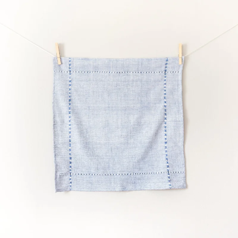 Hand-Spun Cotton Napkin - in blue