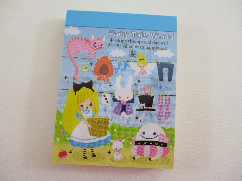 Cute Kawaii Kamio Alice Fairy Tale World Mini Notepad / Memo Pad - Vintage and Rare - Stationery Design Writing