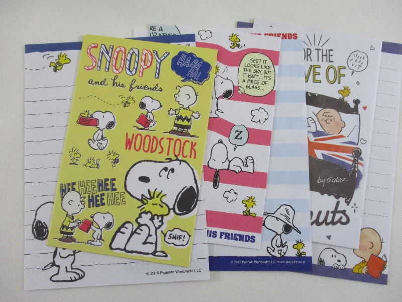 Cute Kawaii Kamio Peanuts Snoopy Mini Letter Sets - D - Stationery Small Note Envelope