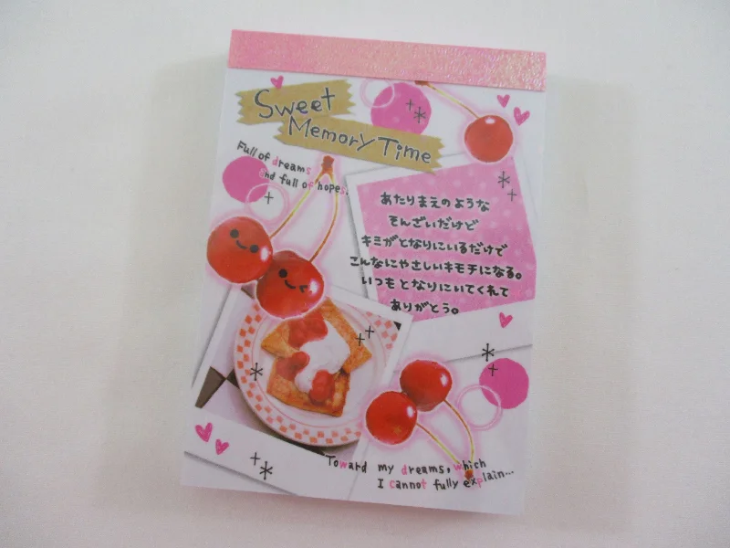 Cute Kawaii Crux Sweet Memory Time Cherries Mini Notepad / Memo Pad - Stationery Designer Paper Collection