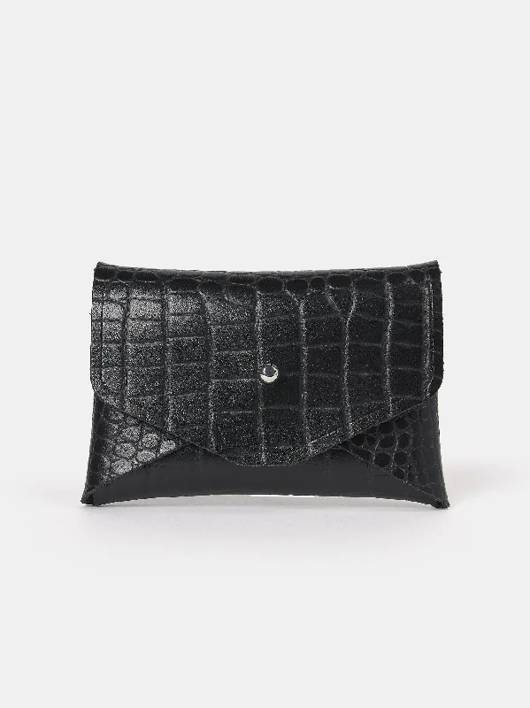 The Mini Purse - Black Croc