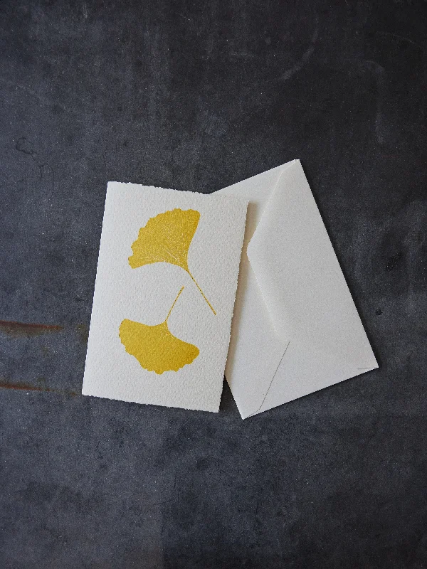 'Ginkgo Pair' - letterpress card