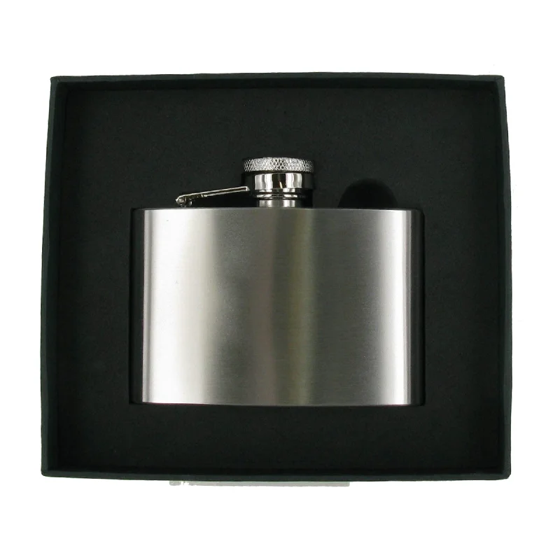 Sarome 4Oz Brushed Steel Flask