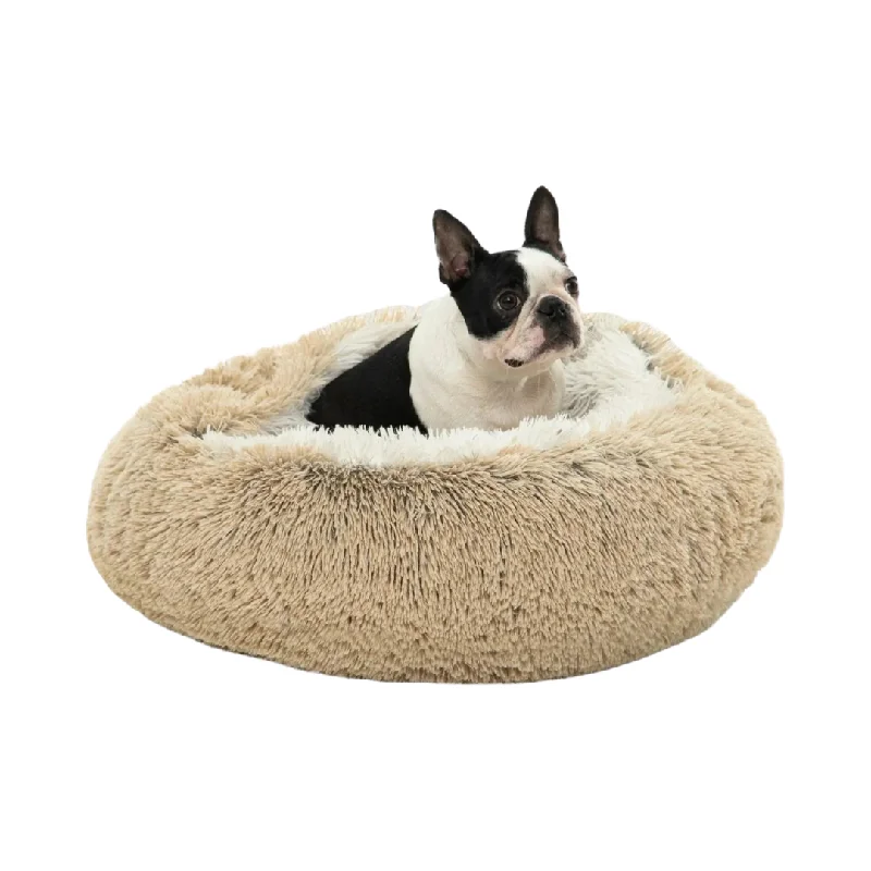 Charlie’s – Snookie Hooded Pet Bed – Faux Fur – Cream