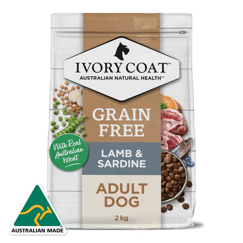 Ivory Coat – Adult Dog – GRAIN FREE – Lamb & Sardine