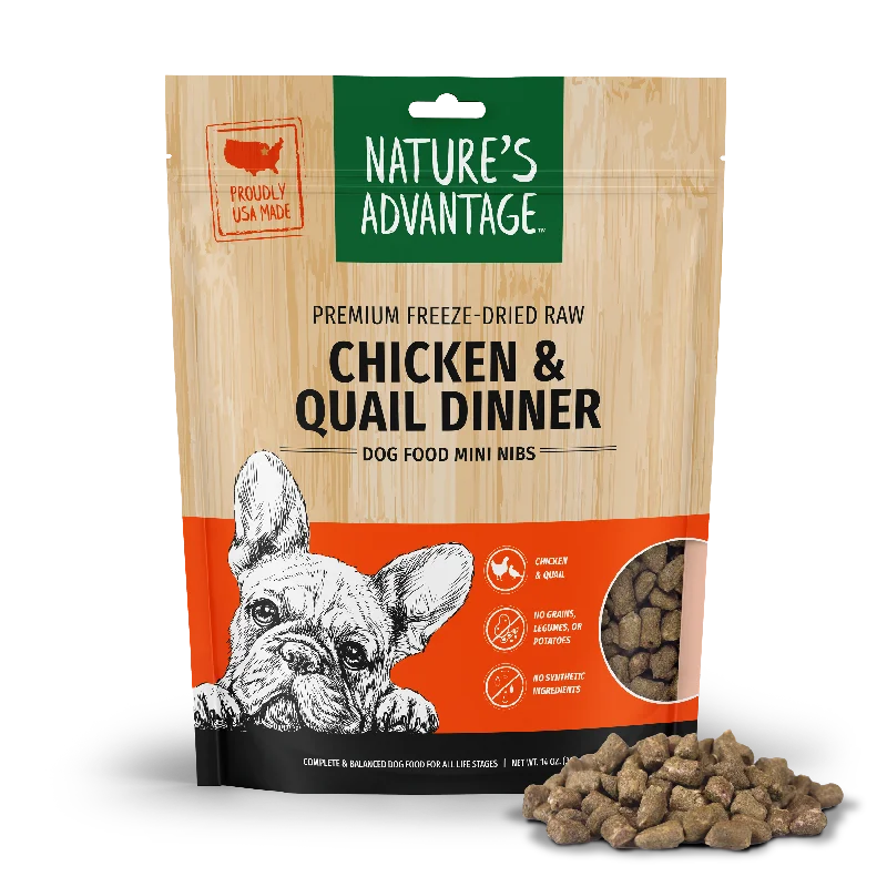 Freeze-Dried Chicken & Quail Dinner Dog Food Mini Nibs