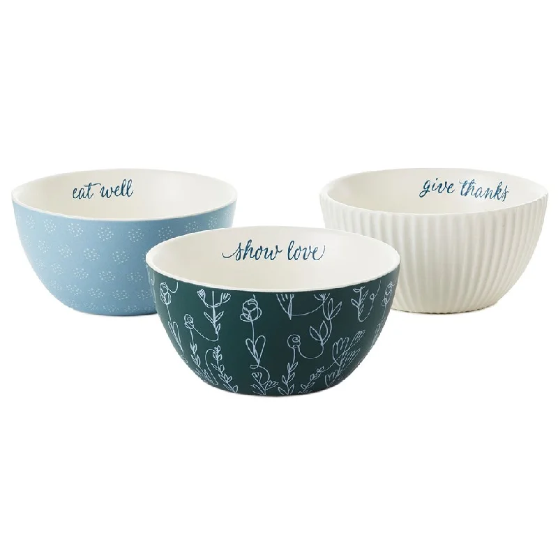 Hallmark : DaySpring Give Thanks Ceramic Bowls Set of 3