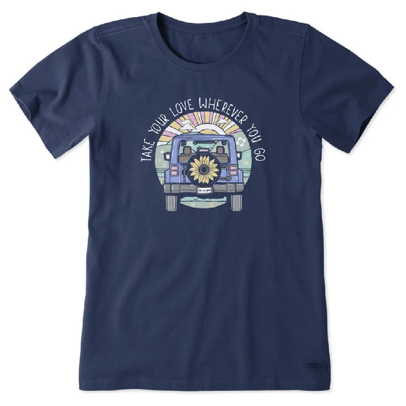 Life Is Good : Women's Take Your Love 4x4 Short Sleeve Tee in Darkest Blue