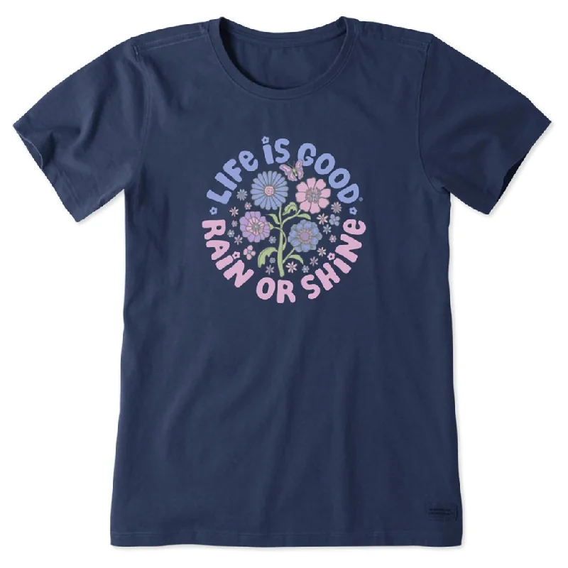 Life Is Good : Women's LIG Rain or Shine Flowers Short Sleeve Tee