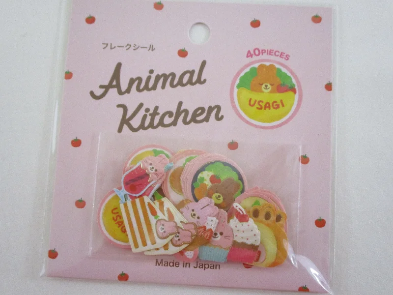 Cute Kawaii Gaia Animal Kitchen Food Series Stickers Flake Sack - Rabbit - for Journal Planner Craft Scrapbook Collectible