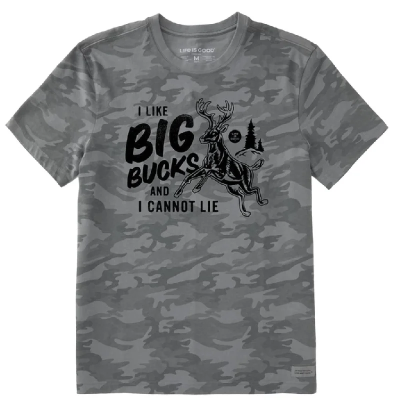 Life Is Good : Men's I like Big Bucks Allover Printed Crusher Tee