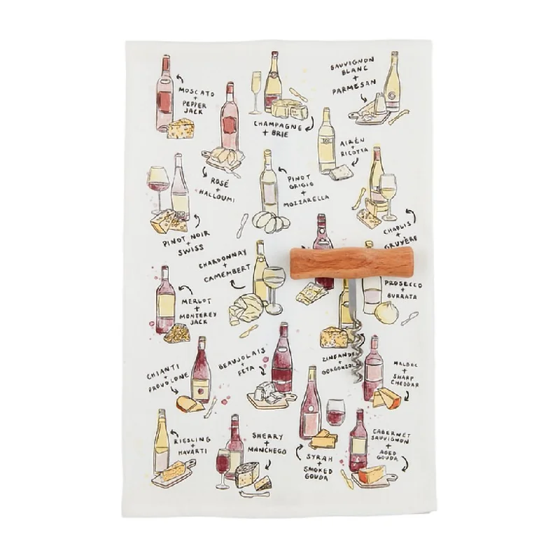 Mud Pie : Wine Print Towel