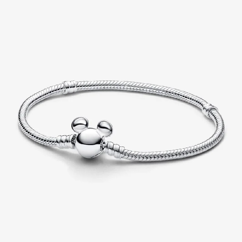 PANDORA : Disney Mickey Mouse Clasp Moments Snake Chain Bracelet