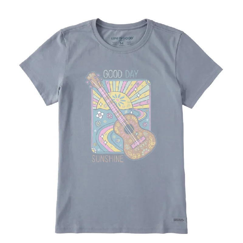 Life Is Good : Women's Good Day Sunshine Guitar Short Sleeve Tee