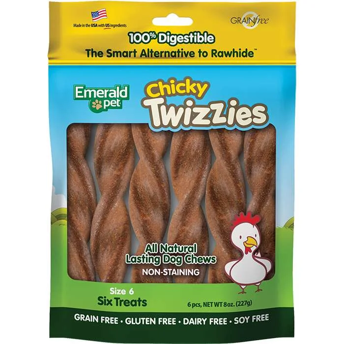 Emerald Pet Chicky Twizzies Rawhide Alternative Dog Treats