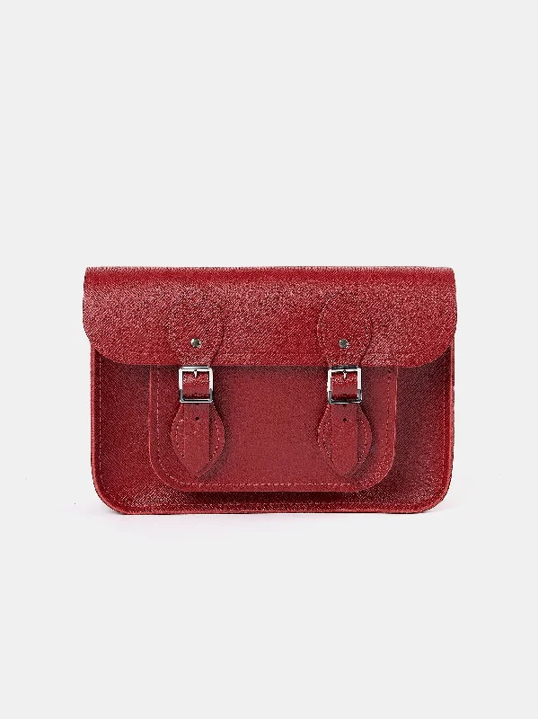 The 11 Inch Satchel - Red Saffiano