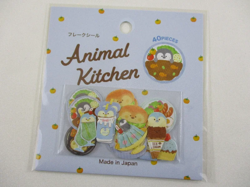 Cute Kawaii Gaia Animal Kitchen Food Series Stickers Flake Sack - Penguin - for Journal Planner Craft Scrapbook Collectible