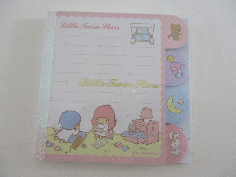 Cute Kawaii HTF Vintage Sanrio Little Twin Stars 4 x 5 Inch Notepad / Memo Pad - Stationery Designer Paper Collection Preowned New