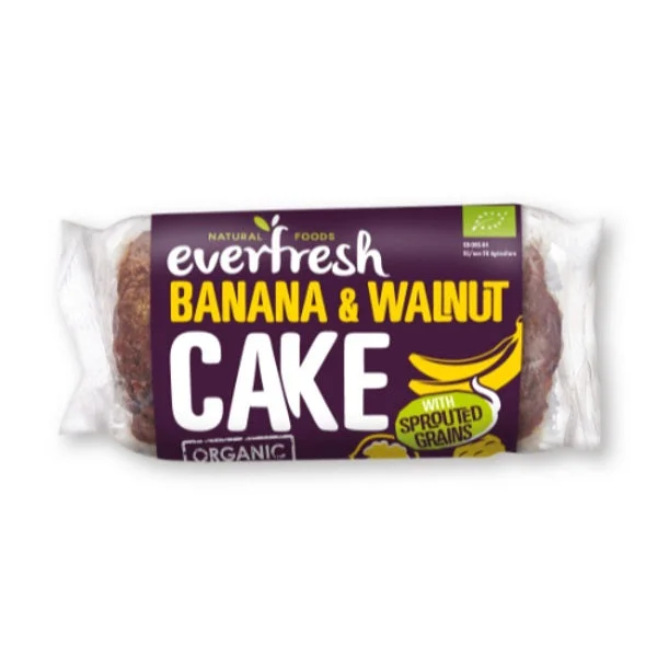 Everfresh Organic Sprouted Banana & Walnut Cake 350g (6pk)