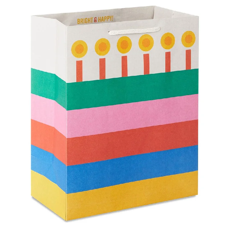 Hallmark : 9.6" Bold Striped Cake Medium Birthday Gift Bag