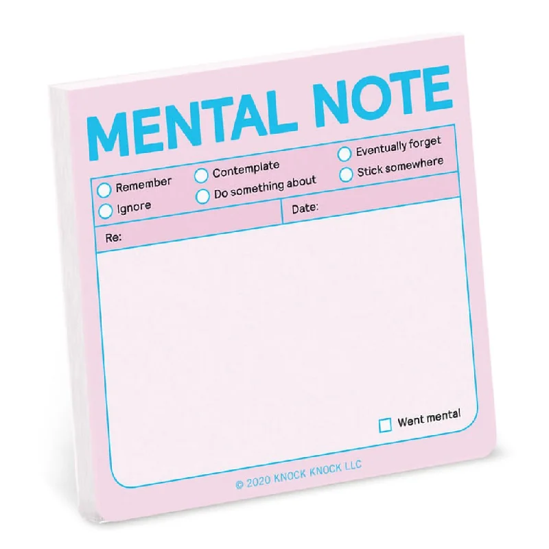 Knock Knock : Mental Note Sticky Notes (Pastel Version)