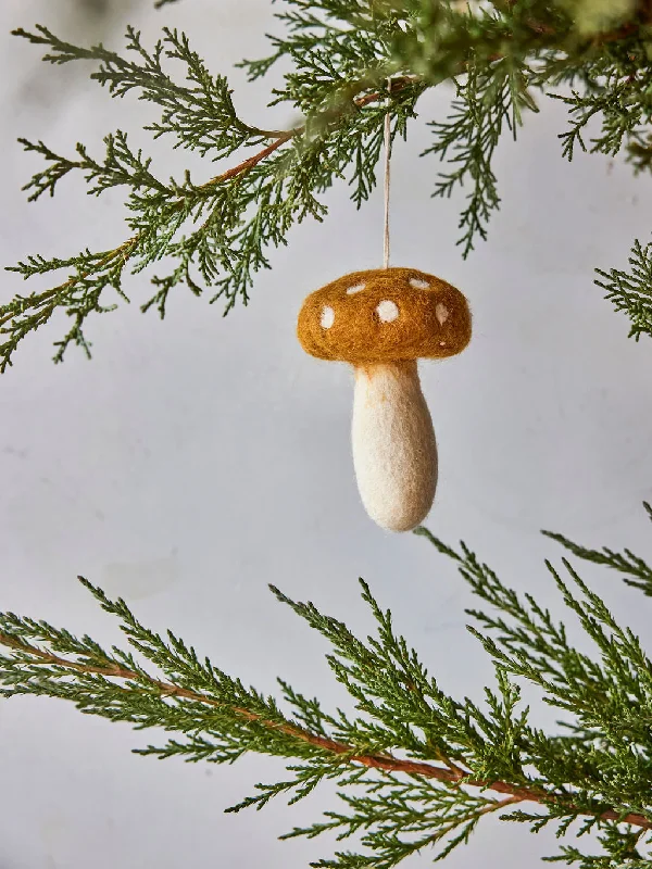 Felted Mushroom Ornament - in 2 colors