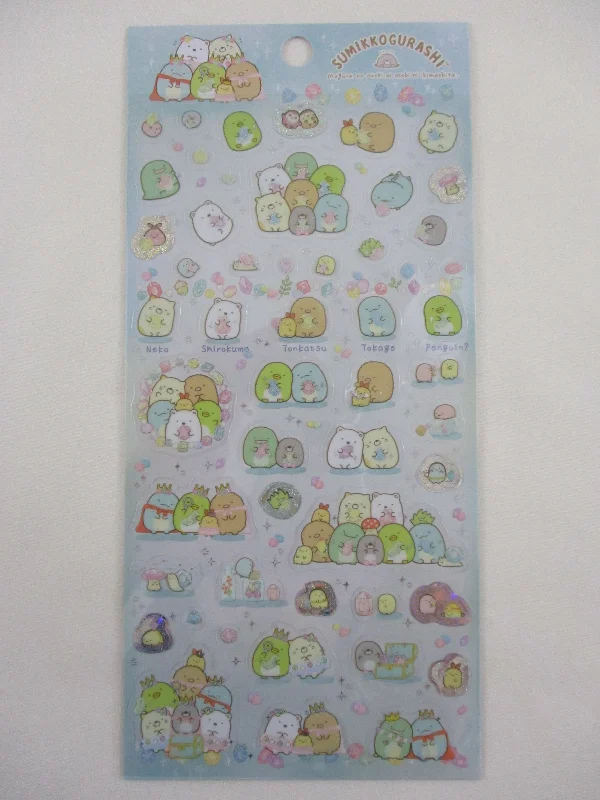 Cute Kawaii San-X Sumikko Gurashi Friendship Time Glitter Sticker Sheet 2020 - for Planner Journal Scrapbook Craft