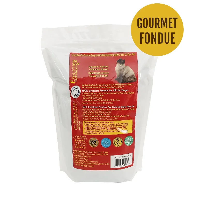 Gourmet Fondue - Cat Kibble EVOLUTION DIET GOURMET FONDUE PROVEN BEST HEALTH - LONGEST LIFE EXPECTANCY NON-GMO MAIN INGREDIENT OATMEAL DRY KIBBLE FOOD