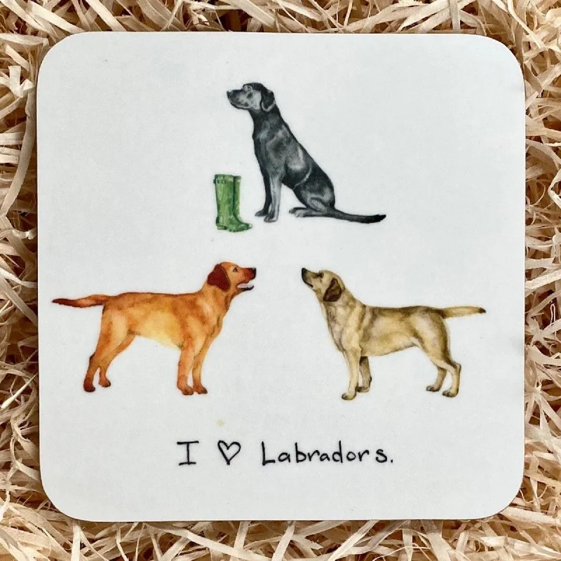 Orchid Designs I Love Labradors Coaster