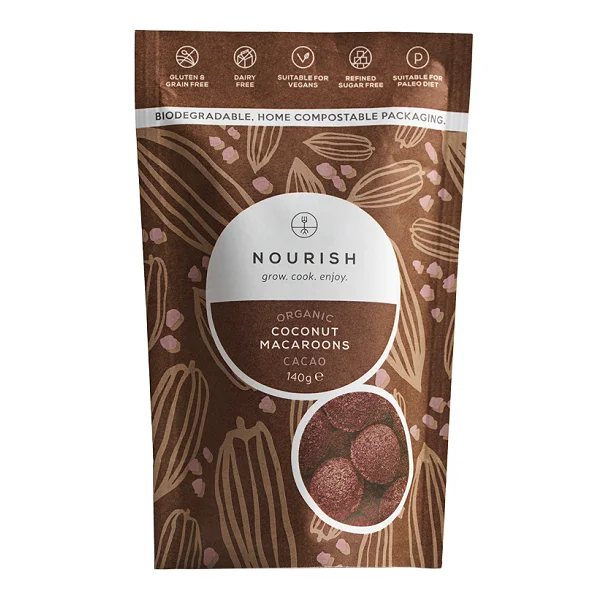 Nourish Organic Cacao Coconut Macaroons 140g