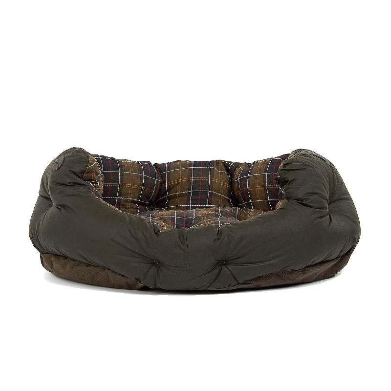 Barbour Wax/Cotton Dog Bed - Classic/Olive