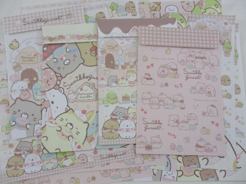 Cute Kawaii San-X Sumikko Gurashi Bakery Patisserie Cookie Letter Sets - Writing Paper Envelope Stationery Penpal