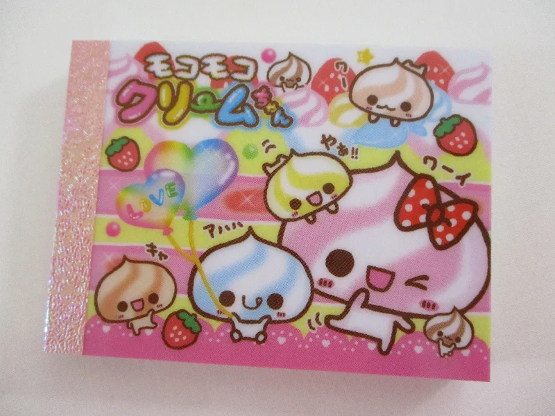 Cute Kawaii Kamio Strawberry Marshmallow Mini Notepad / Memo Pad - Stationery Designer Paper Collection