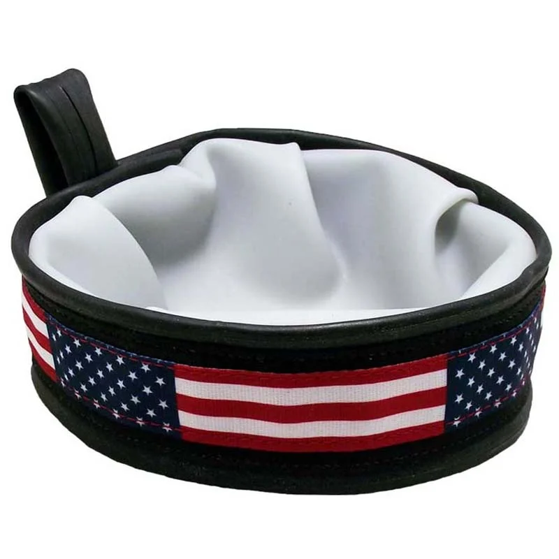 Cycle Dog USA Travel Buddy 22oz Collapsible Dog Bowl, USA Flag