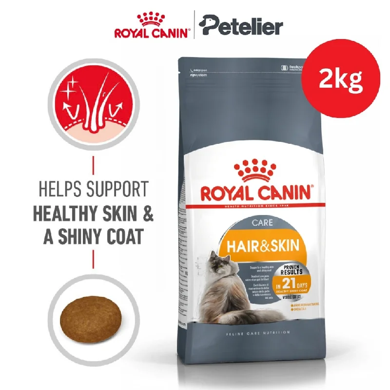 Royal Canin Hair & Skin Care 2kg Adult Dry Cat Food - Feline Care Nutrition